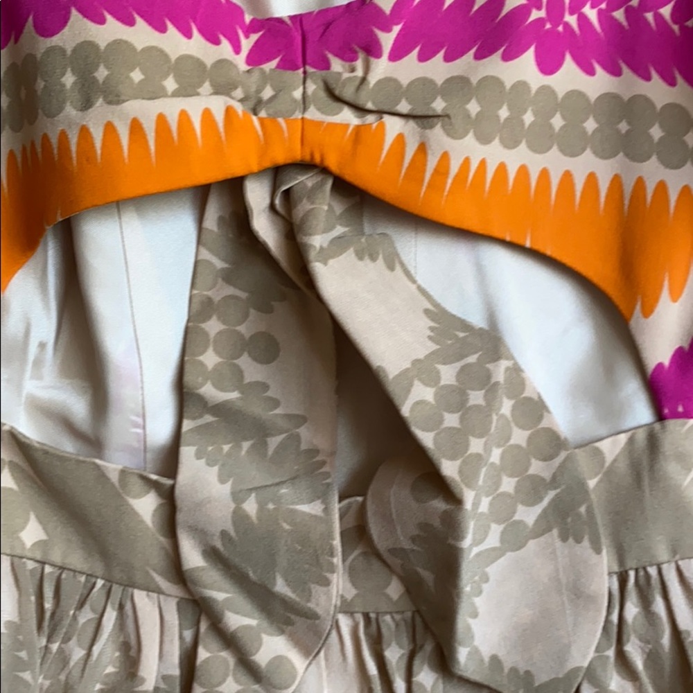 Trina Turk EUC Gypsum cut out silk orange/hot pink dress, size 6 - Picture 7 of 15